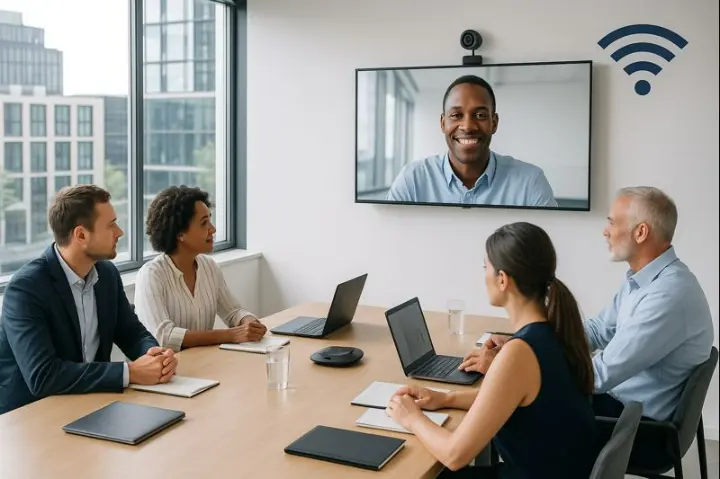 alle de réunion en visioconférence HD