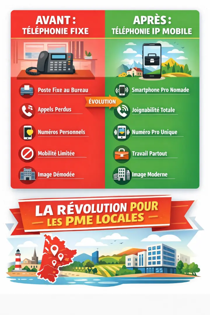comparatif téléphonie fixe vs téléphonie IP mobile pour PME locales en Nouvelle-Aquitaine